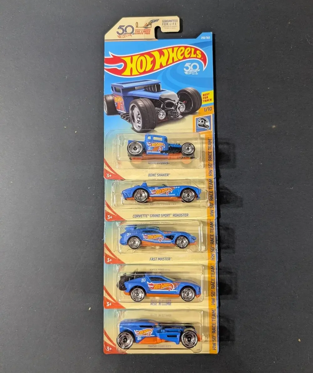 Hot Wheels 2018 HW 50th Race Team Lot of 5 Sealed Bone Shaker Corvette